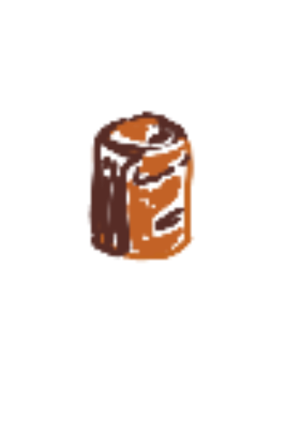 doodle of two tone wooden shot glass
